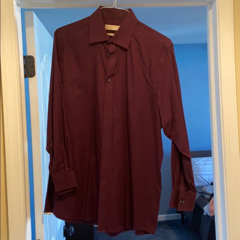Michael Kors burgundy dress shirt